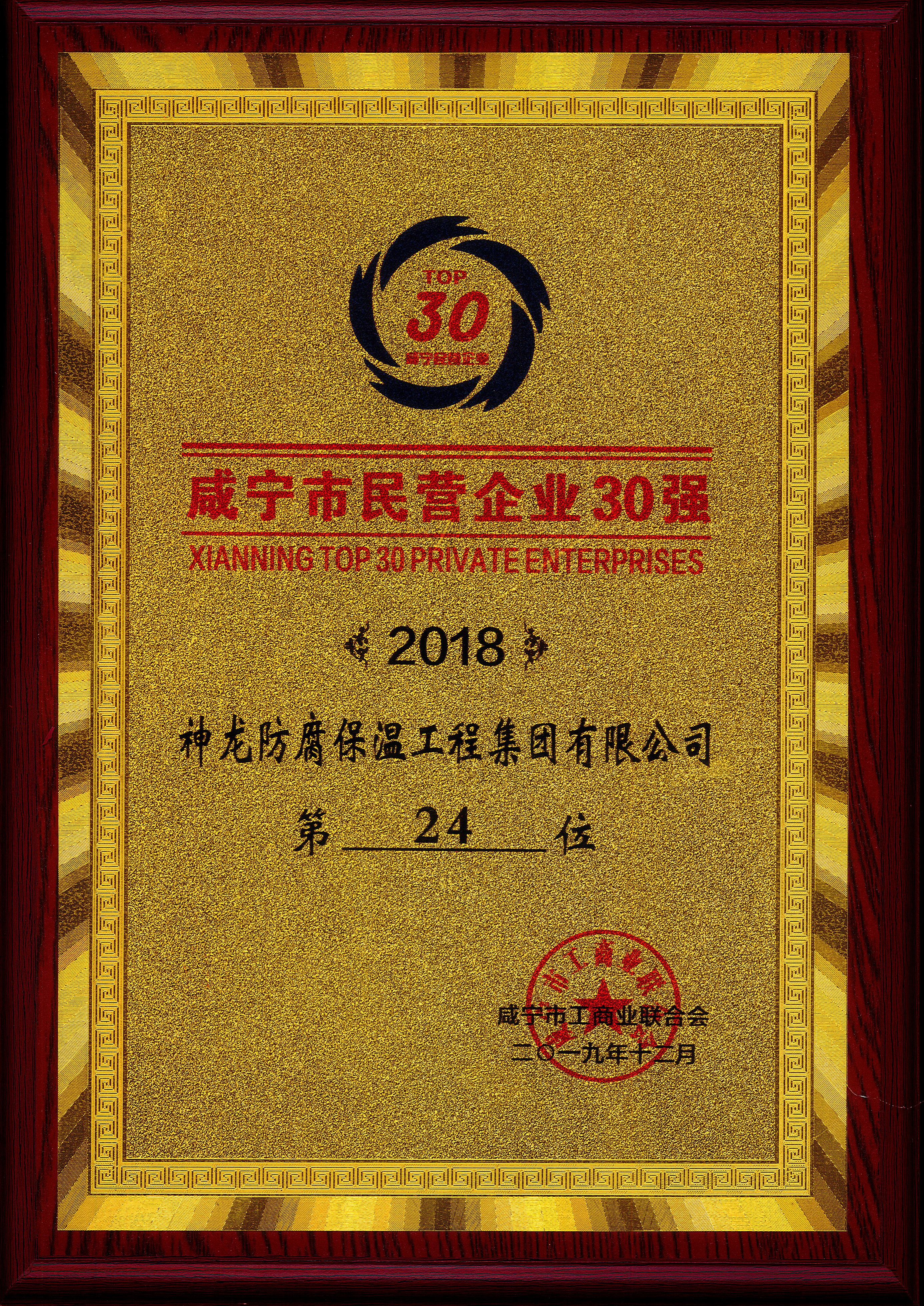 咸寧民營企業(yè)三十強(qiáng)